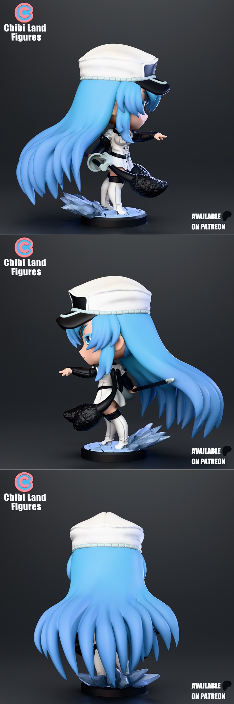 阿基拉之刃 Esdeath 3D打印模型|Chibi Land Figures – Esdeath – Chibi Figure – Akame ga Kill – 3D Print Model STL