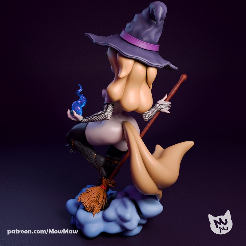 MowMaw 3D打印模型：Mink Witch角色模型|MowMaw – Mink Witch – 3D Print Model
