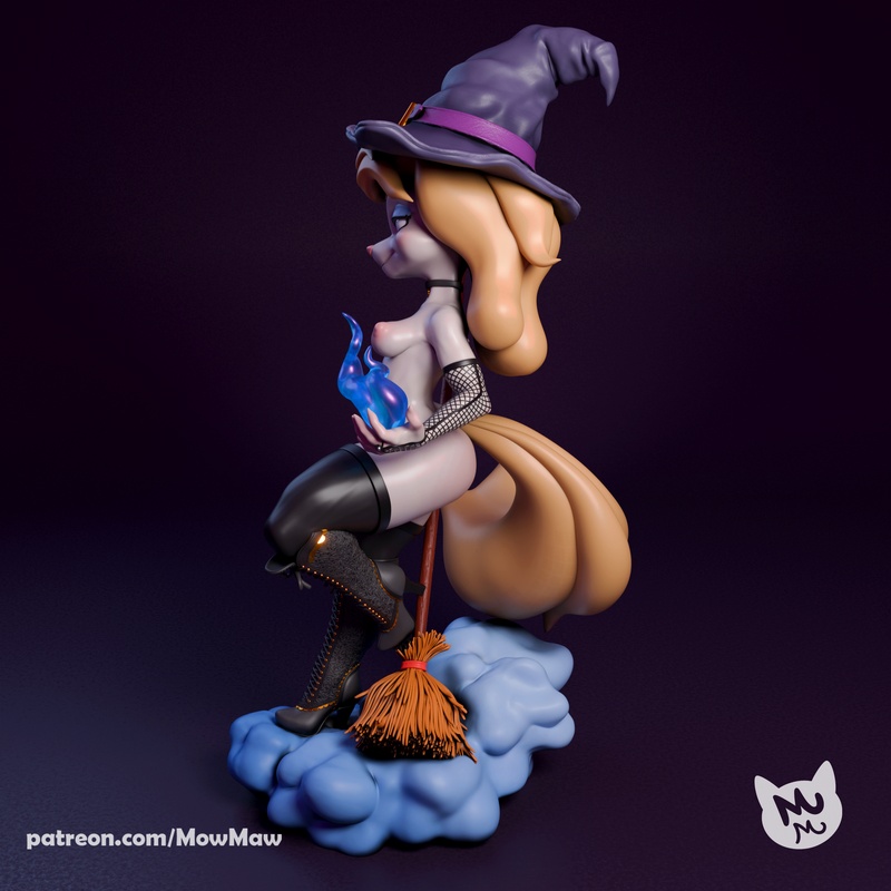MowMaw 3D打印模型：Mink Witch角色模型|MowMaw – Mink Witch – 3D Print Model
