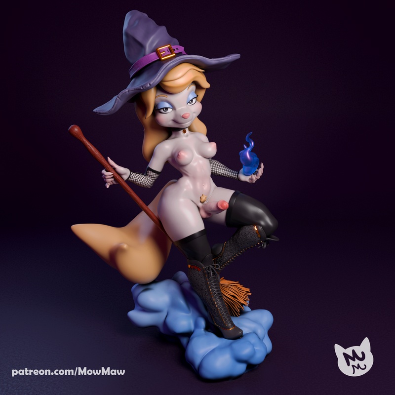 MowMaw 3D打印模型：Mink Witch角色模型|MowMaw – Mink Witch – 3D Print Model