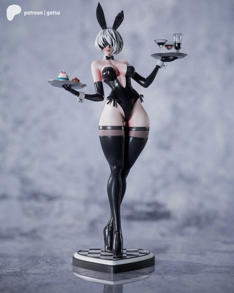 Gatsu Studios《尼尔：自动人形》2B 3D打印模型|Gatsu Studios – 2B – Nier Automata Fan Art – 3D Print Model