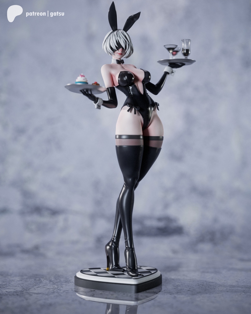 Gatsu Studios《尼尔：自动人形》2B 3D打印模型|Gatsu Studios – 2B – Nier Automata Fan Art – 3D Print Model