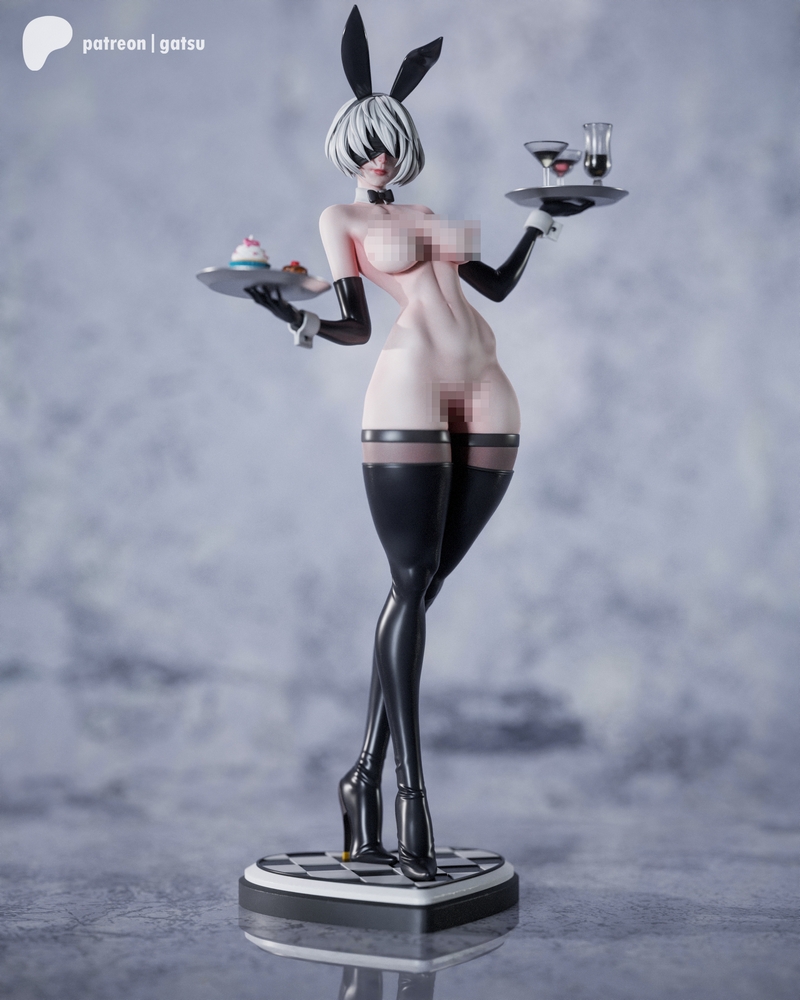 Gatsu Studios《尼尔：自动人形》2B 3D打印模型|Gatsu Studios – 2B – Nier Automata Fan Art – 3D Print Model