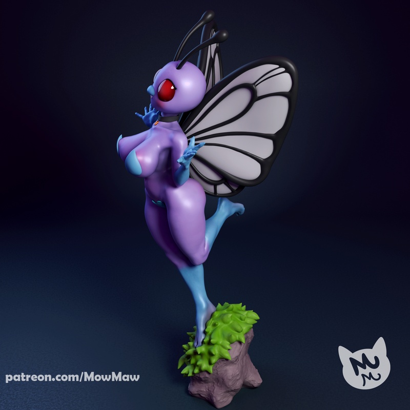 MowMaw 3D打印蝴蝶模型|MowMaw – Butterfly – 3D Print Model
