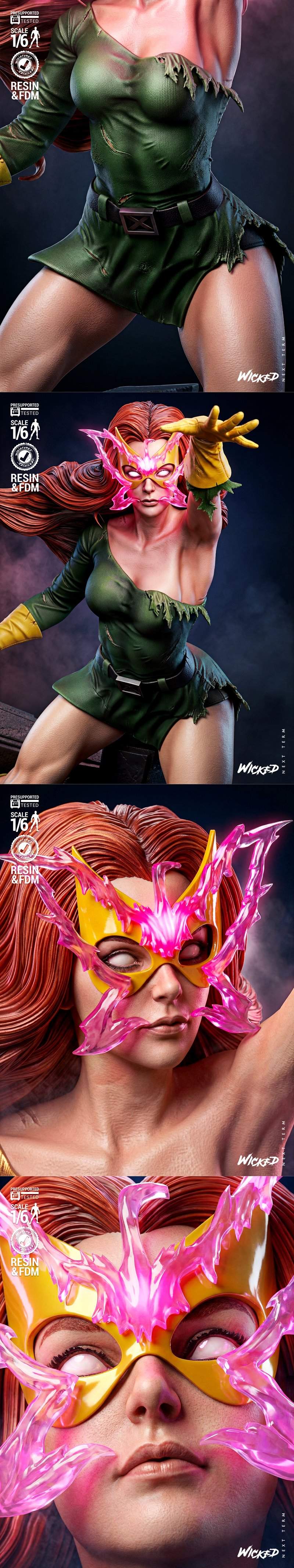 Wicked - 詹姆斯·格雷雕塑 - 3D打印模型|Wicked – Jean Gray Sculpture – 3D Print Model STL