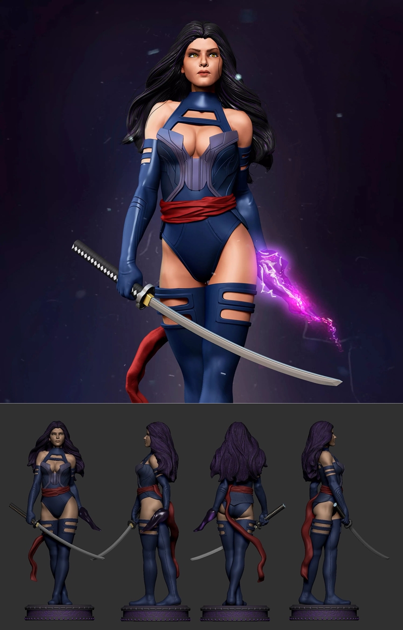 Psylocke 3D打印模型|Psylocke dc comics person statue – 3D Print Model STL