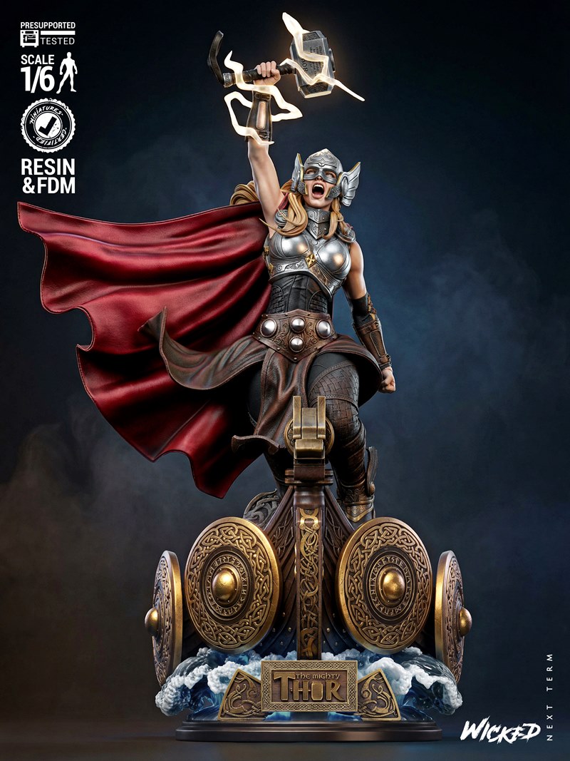 Wicked - 女神雕像 3D打印模型|Wicked – She Thor Sculpture – 3D Print Model STL