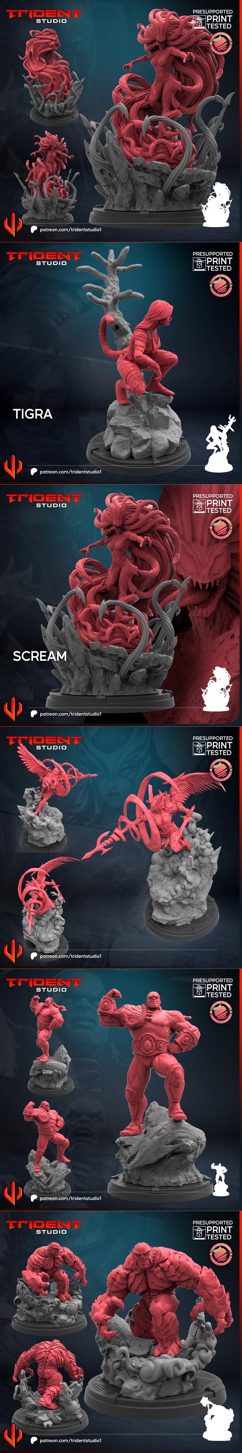 三渲二风格3D打印模型：Trident Studio 2025作品集——动漫角色立体模型精选|Trident Studio November 2025 – 3D Print Model STL