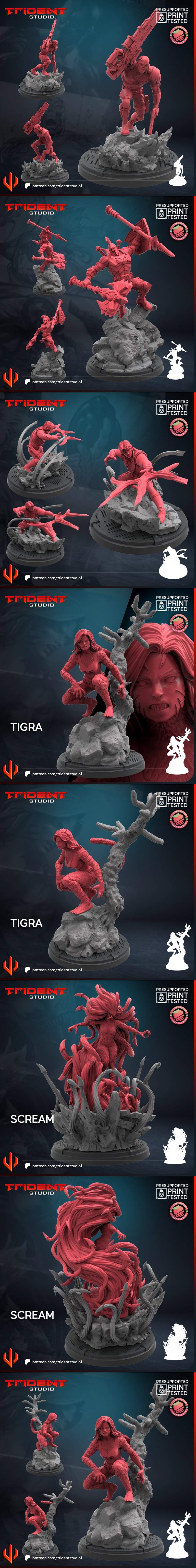 三渲二风格3D打印模型：Trident Studio 2025作品集——动漫角色立体模型精选|Trident Studio November 2025 – 3D Print Model STL