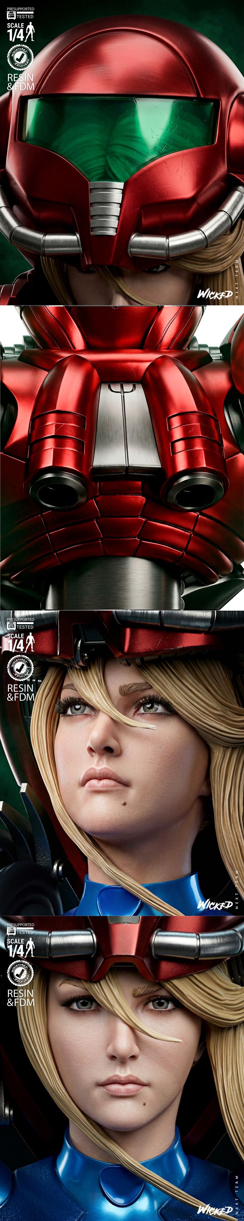 西幻-萨姆斯·瓦里亚装甲 bust 3D打印模型|Wicked – Samus Varia Suit Portarit Bust – 3D Print Model STL