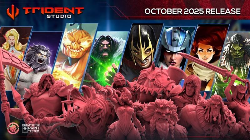 三渲二风格3D打印模型：Trident Studio 2025十月新品——动漫角色立体雕塑设计|Trident Studio October 2025 – 3D Print Model STL