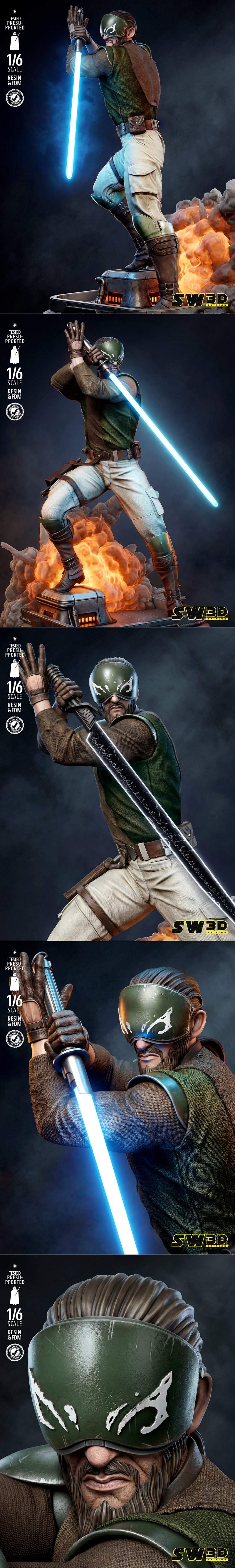 SW3D - 詹·贾鲁斯雕塑 - 3D打印模型|SW3D – Kanan Jarrus Sculpture – 3D Print Model STL