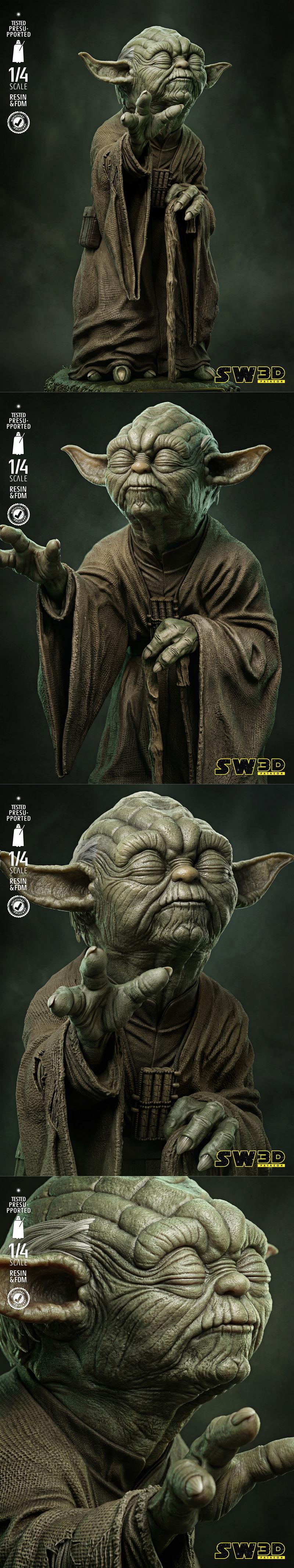 SW3D - 奥义之锤 - 佛罗伦萨雕像3D打印模型|SW3D – Yoda Bust – 3D Print Model STL