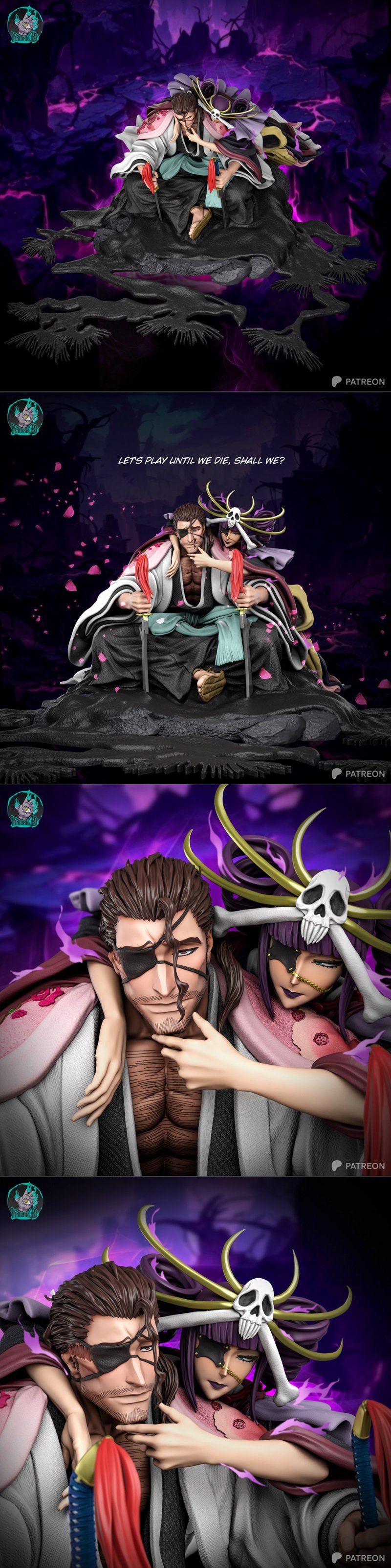 勘助 - 朽木白哉 - 3D打印模型|Kaidan – Kyoraku Shunsui Bankai – 3D Print Model STL