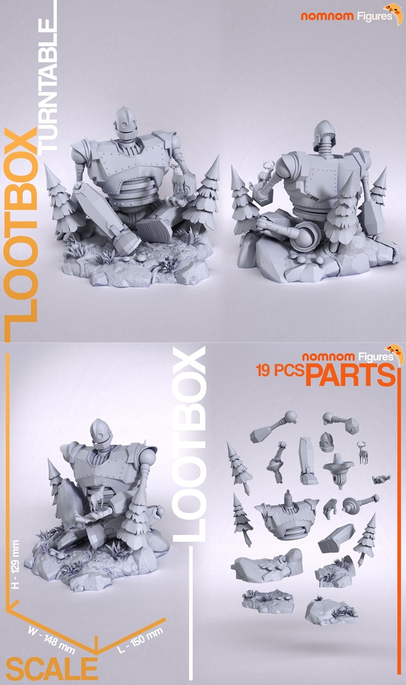 铁巨人 3D打印模型|Nomnom Figures – The Iron Giant – 3D Print Model STL