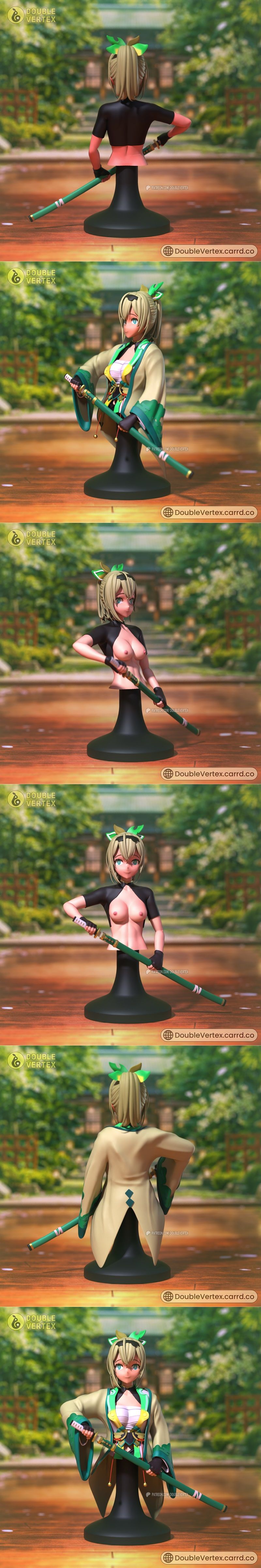 双顶点——伊罗哈——卡扎玛 3D打印模型|Double Vertex – Kazama Iroha – Hololive JP Bust – 3D Print Model STL