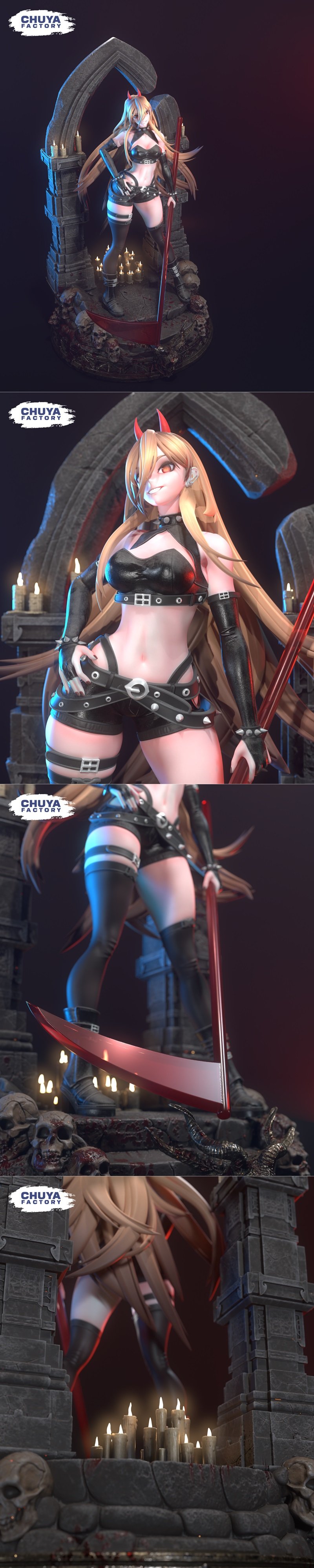 楚亚工厂 - 动漫游戏角色 - 3D打印模型|Chuya Factory – Power Goth – 3D Print Model STL