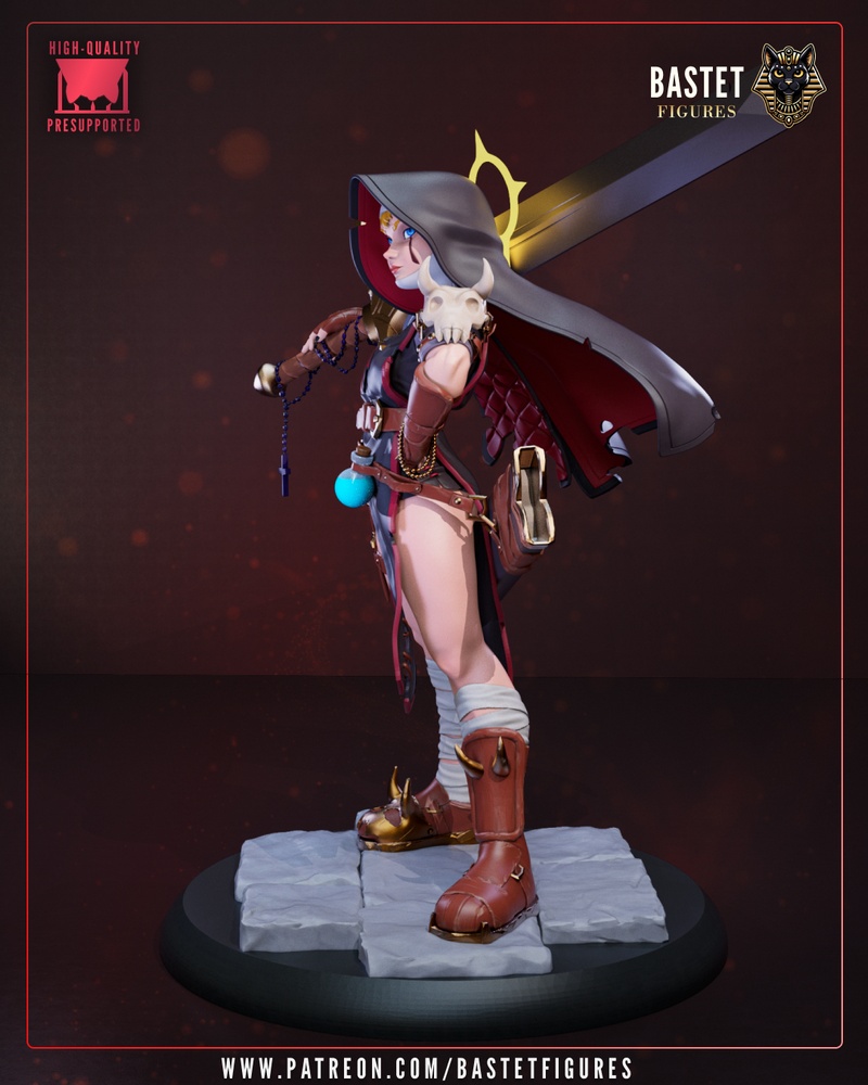 Bastet系列刺客修女3D打印模型|Bastet Figures – Assassin Nun – 3D Print Model
