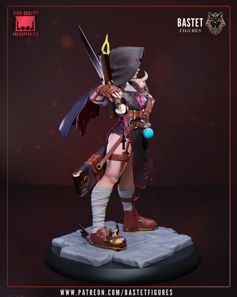 Bastet系列刺客修女3D打印模型|Bastet Figures – Assassin Nun – 3D Print Model