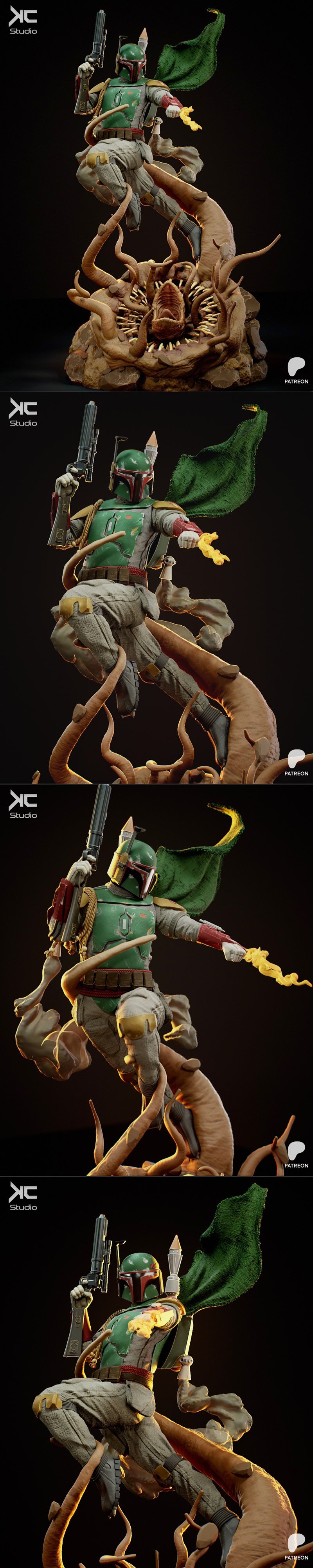 星战芭芭·费特 3D打印模型|KcStudio – Boba Fett – Star Wars Fanart – 3D Print Model STL