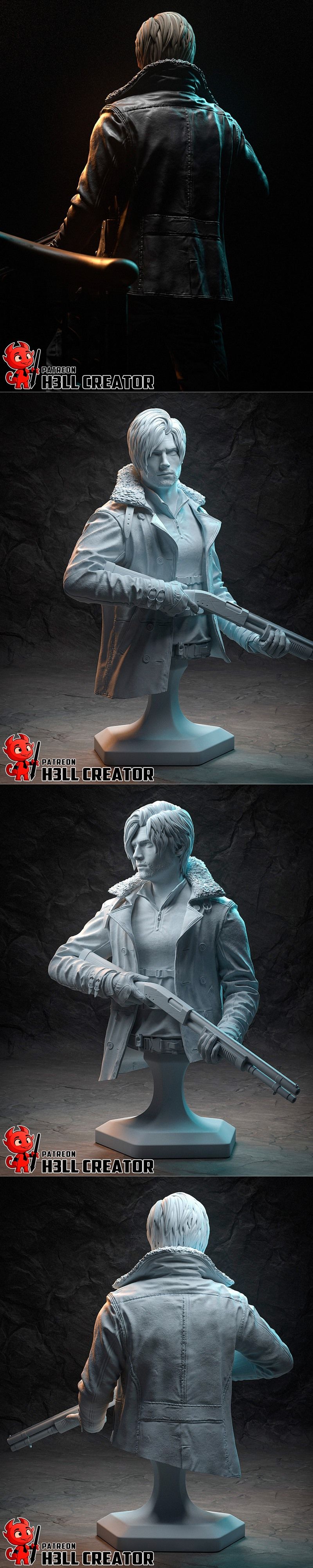 H3LL创作组 - 3D打印模型 - 李昂肯尼迪|h3LL creator – Leon Kennedy – 3D Print Model STL
