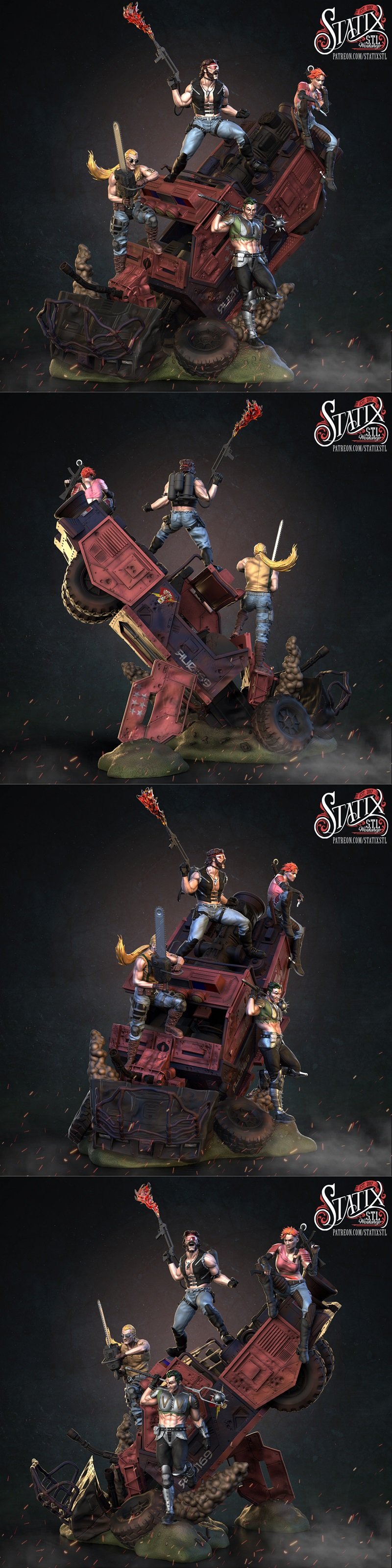 雷霆战车 3D打印模型|Statix – 雷霆战车场景模型 – 3D 打印模型 STL