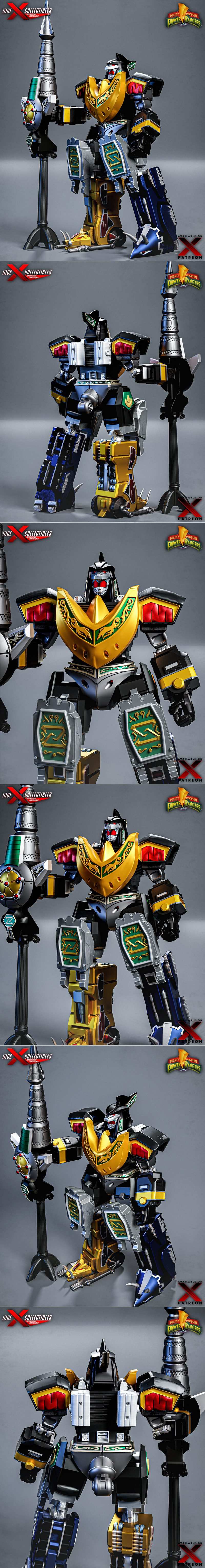 Nice X Collectibles - 超级龙之战士 3D打印模型|Nice X Collectibles – Mega DragonZord – 3D Print Model STL
