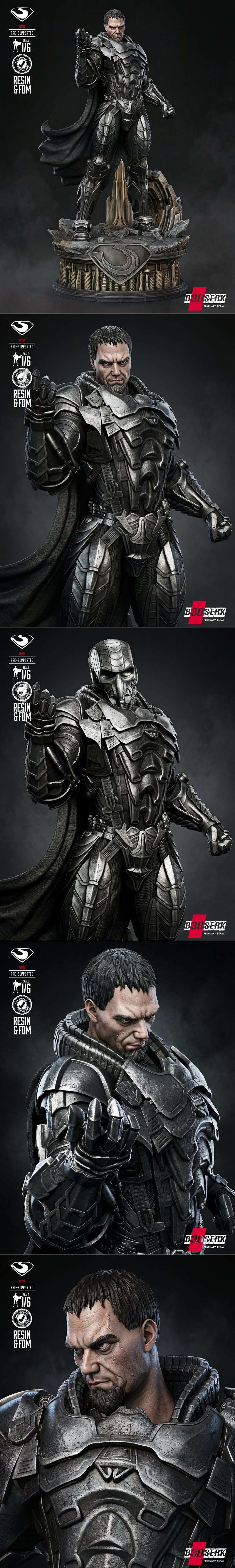 B3DSERK - 通用正义者雕塑 - 3D打印模型|B3DSERK – General Zod Sculpture – 3D Print Model STL