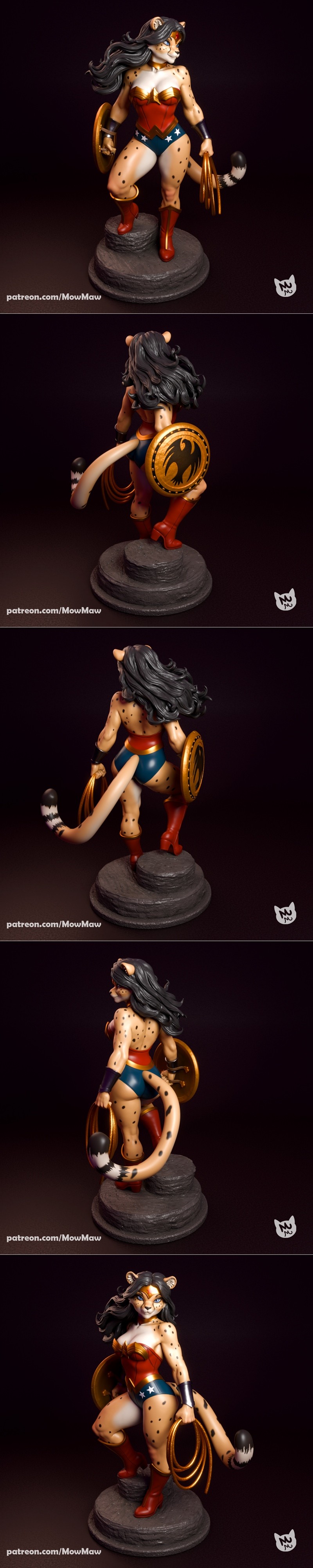 MowMaw - 动漫角色奇想女战士 3D打印模型|MowMaw – Anthro Wonder Woman – 3D Print Model STL
