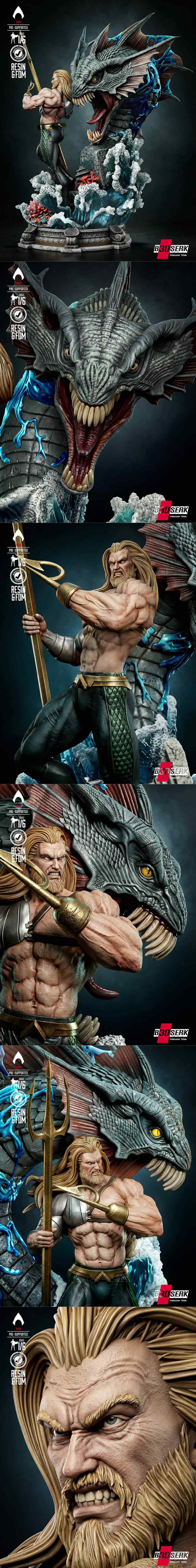 B3DSERK – 神秘水之王3D打印雕塑模型|B3DSERK – Aquaman Sculpture – 3D Print Model STL