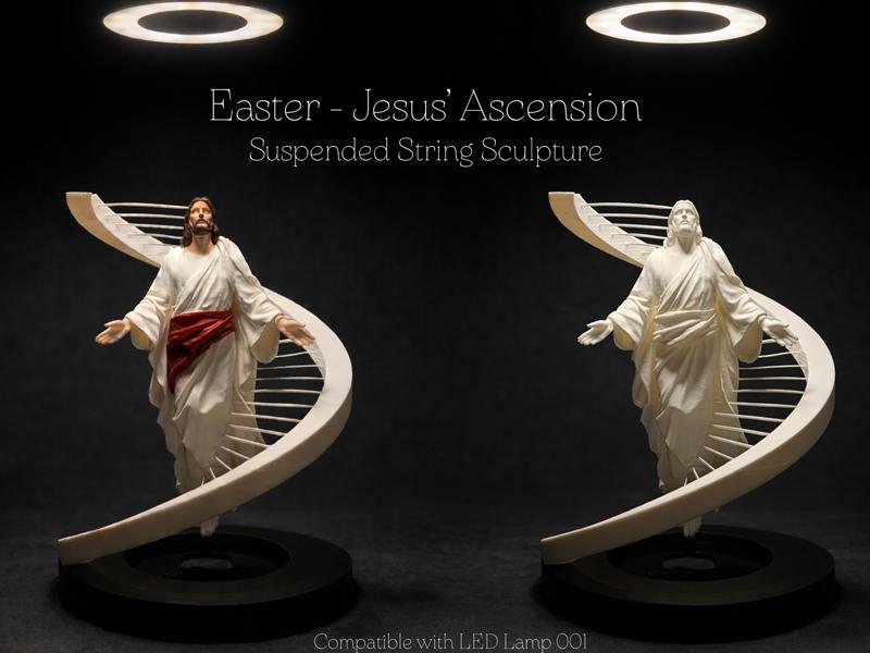 复活节——耶稣复活悬浮串珠艺术 3D打印模型|Easter – Jesus’ Resurrection Suspended String Art – 3D Print Model STL