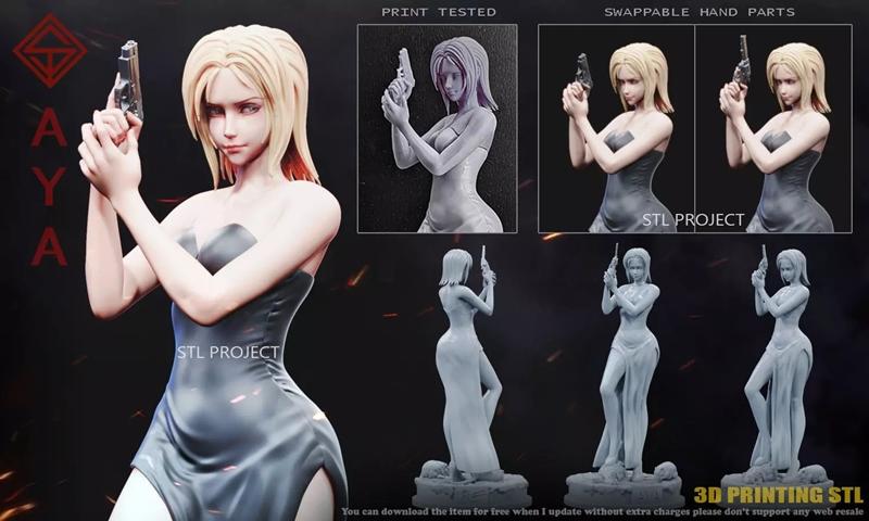 STL项目 - Aya Brea - 3D打印模型|STL Project – Aya Brea – 3D Print Model STL