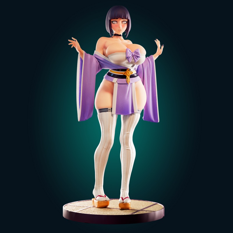 胡官-日向雏田和服-3D打印模型|Officer Rhu – Hinata Hyuga Kimono – 3D Print Model