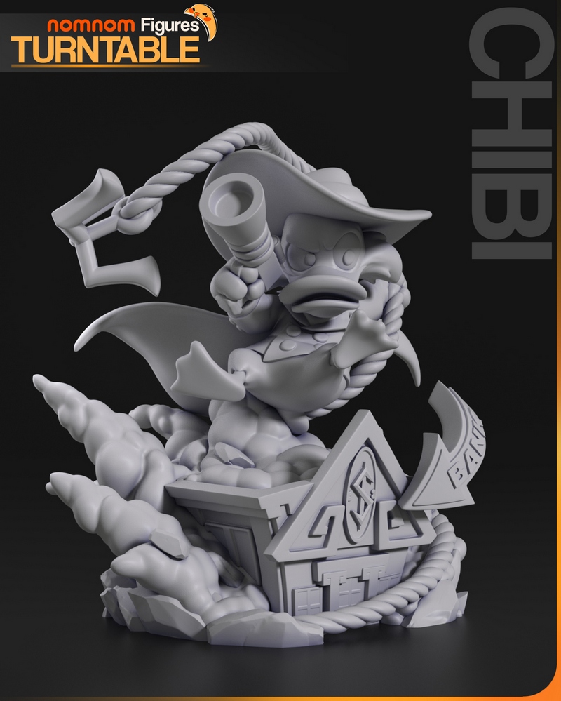 Chibi暗黑鸭3D打印模型|NomNom Figures – Chibi Darkwing Duck – 3D Print Model