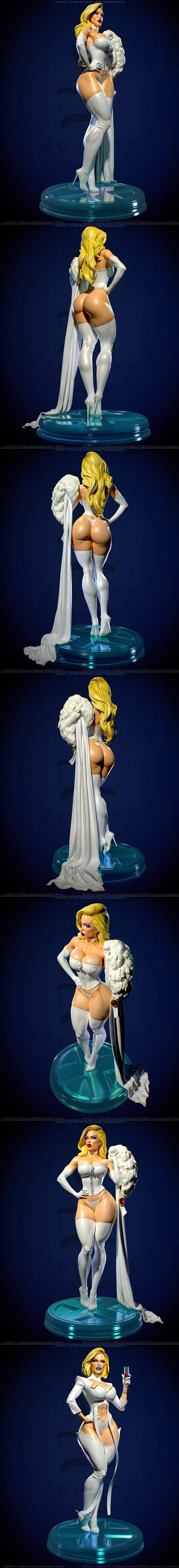 Yan-H工作室 3D打印模型 霓虹女侠艾玛·弗罗斯特|Yan-H – Marvel – Emma Frost – 3D Print Model STL