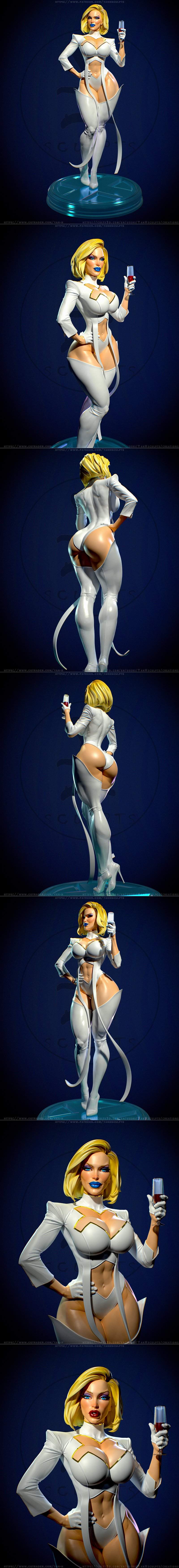 Yan-H工作室 3D打印模型 霓虹女侠艾玛·弗罗斯特|Yan-H – Marvel – Emma Frost – 3D Print Model STL