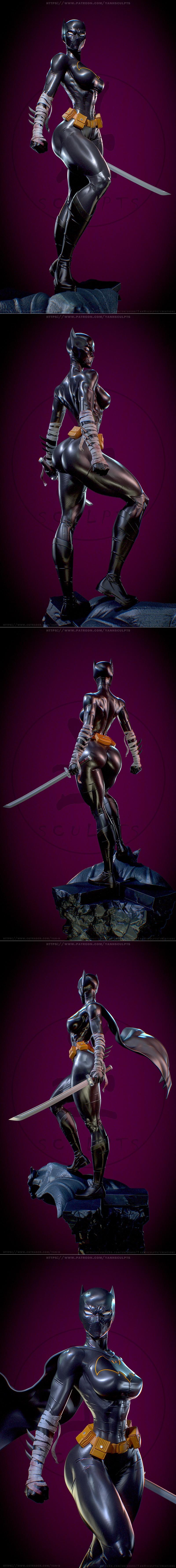 Yan-H工作室 3D打印模型：蝙蝠女孩（卡桑德拉·凯恩）|Yan-H – DC – Batgirl (Cassandra Cain) – 3D Print Model STL