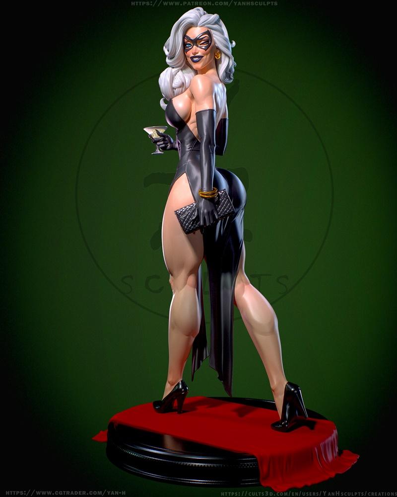 Yan-H工作室 黑猫 3D打印模型|Yan-H – Marvel – Black Cat – 3D Print Model STL
