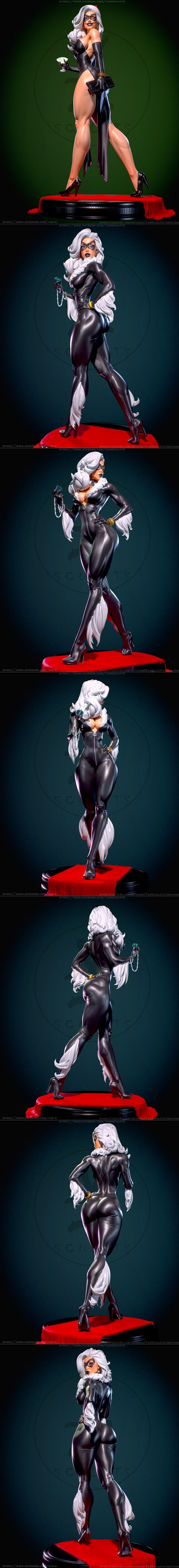 Yan-H工作室 黑猫 3D打印模型|Yan-H – Marvel – Black Cat – 3D Print Model STL