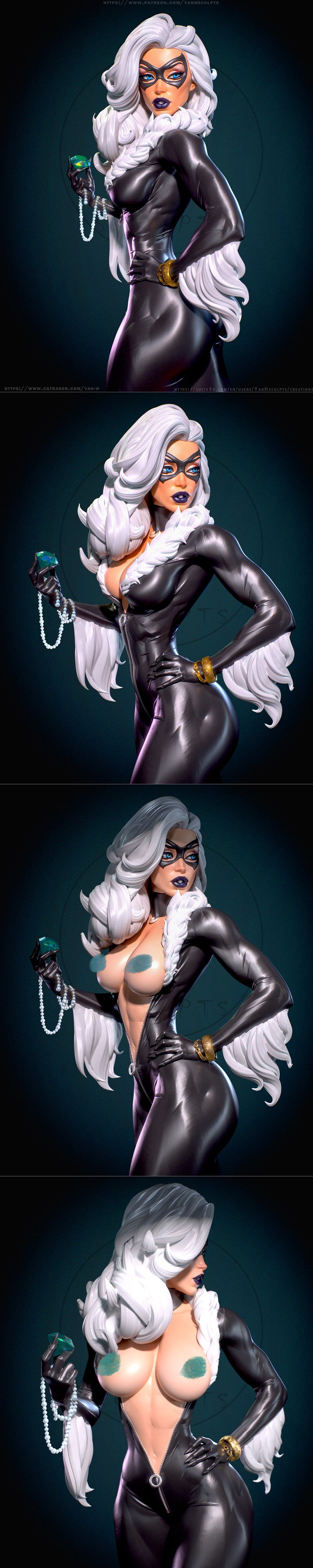 Yan-H工作室 黑猫 3D打印模型|Yan-H – Marvel – Black Cat – 3D Print Model STL
