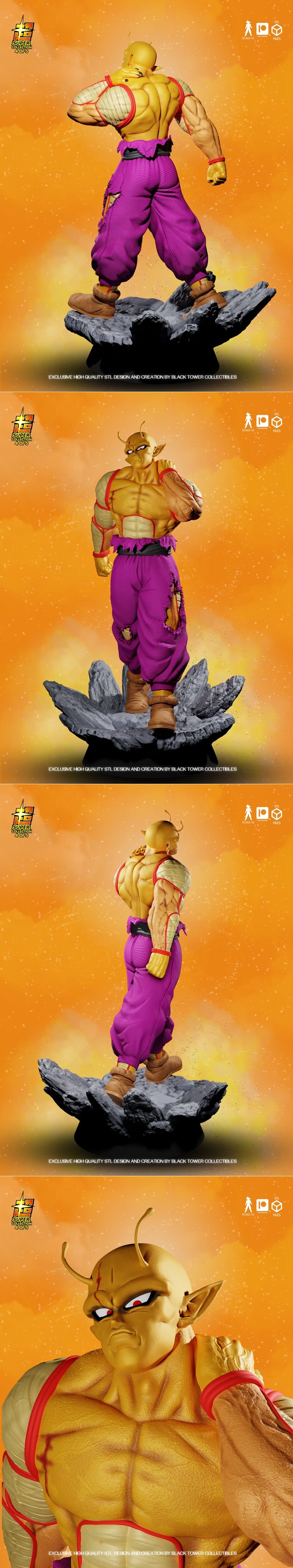 黑塔收藏品 - 橙色小精灵 - 龙珠 - 3D打印模型|Black Tower Collectibles – Piccolo Orange – Dragon Ball – 3D Print Model STL
