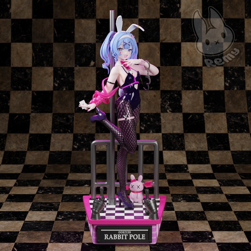 Remy打造的兔柱造型Miku 3D打印模型|Remy Sculpts – Rabbit Pole – Hatsune Miku – 3D Print Model