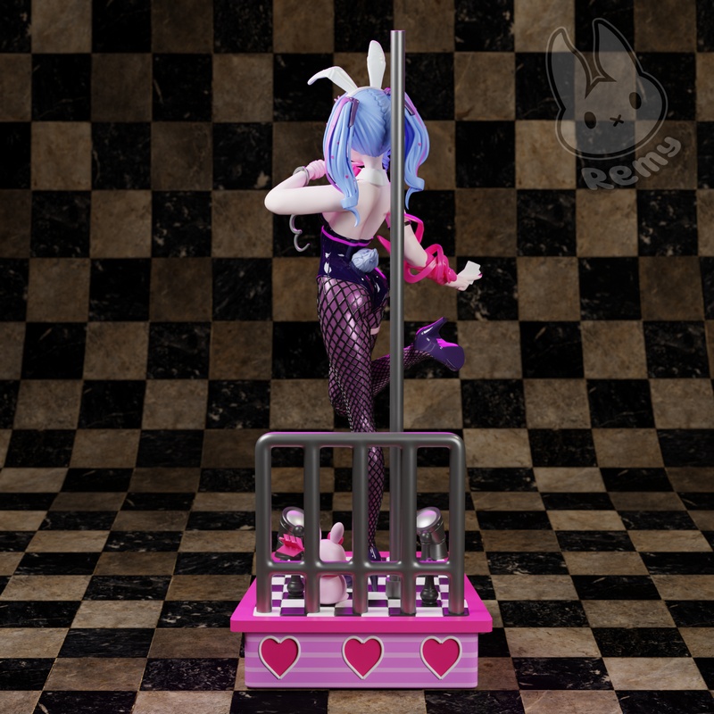 Remy打造的兔柱造型Miku 3D打印模型|Remy Sculpts – Rabbit Pole – Hatsune Miku – 3D Print Model