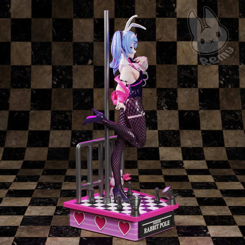 Remy打造的兔柱造型Miku 3D打印模型|Remy Sculpts – Rabbit Pole – Hatsune Miku – 3D Print Model
