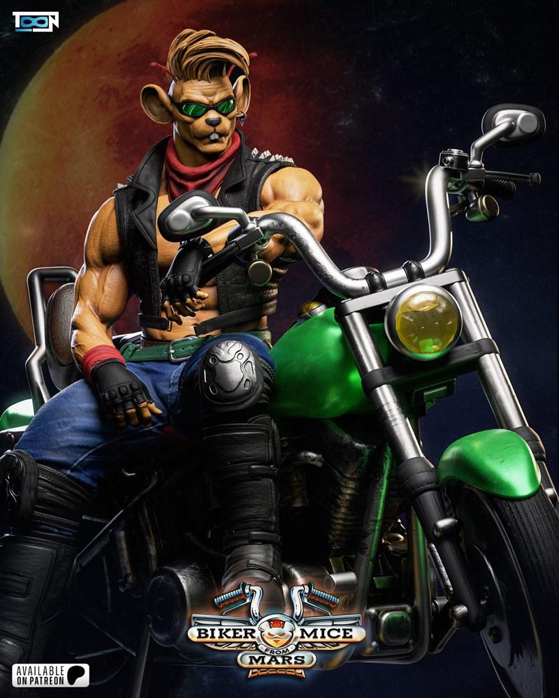 Toon Studios《火星上的小老鼠》3D打印模型|Toon Studios – Biker – Mice from Mars – 3D Print Model STL