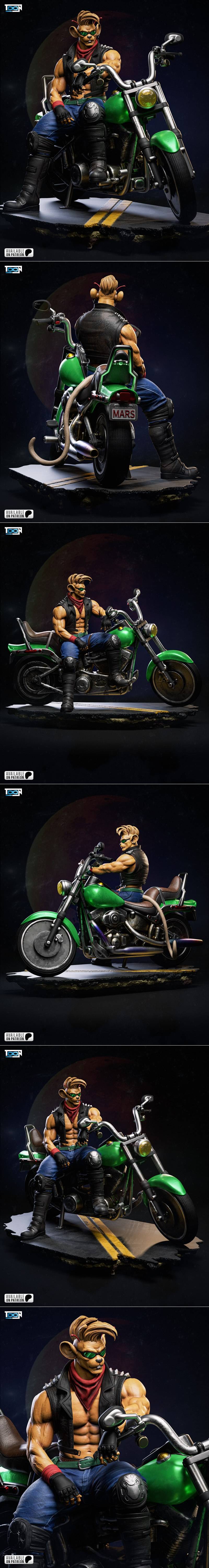 Toon Studios《火星上的小老鼠》3D打印模型|Toon Studios – Biker – Mice from Mars – 3D Print Model STL
