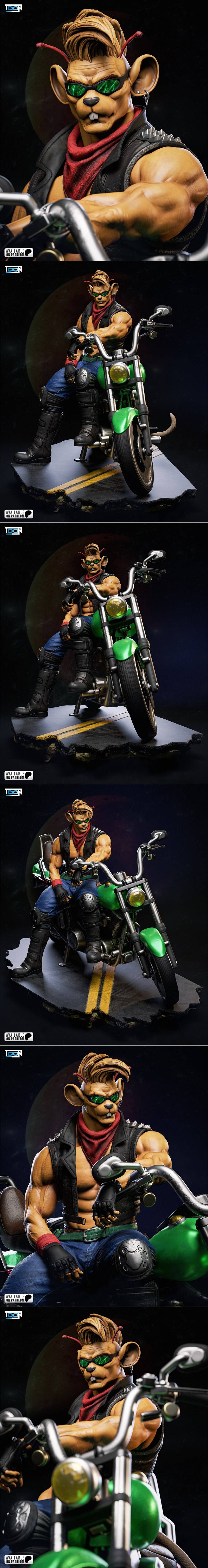 Toon Studios《火星上的小老鼠》3D打印模型|Toon Studios – Biker – Mice from Mars – 3D Print Model STL