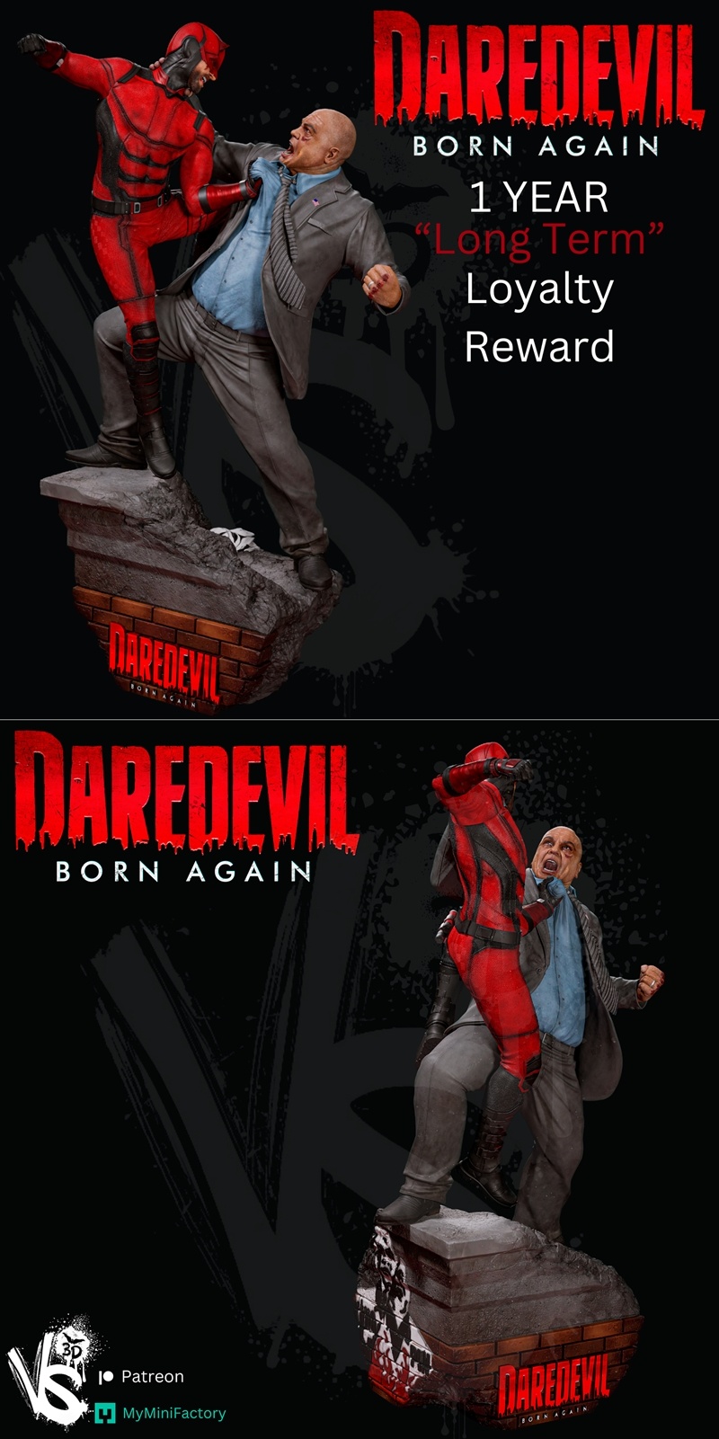 VS3D – 金刚狼 vs 红骷髅 3D打印模型|VS3D – Daredevil Vs Kingpin – 3D Print Model STL