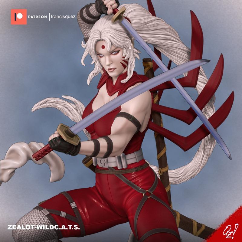 弗朗西斯·奎兹 - 忠诚者（WILD C.A.T.S.）- 3D打印模型|Francis Quez – Zealot (WILD C.A.T.S.) – 3D Print Model STL