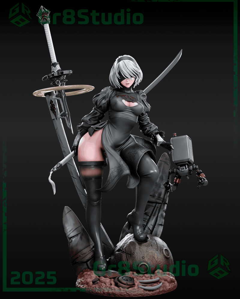 Gr8Tech - 2B - 3D打印模型|Gr8Tech – Nier – 2B – 3D Print Model